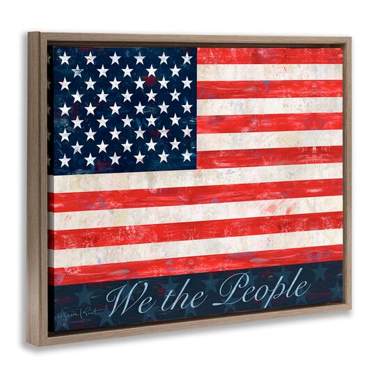 Stupell Industries We The People Flag Floater Framed Art